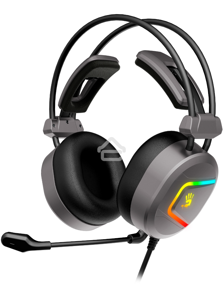 Наушники с микрофоном A4Tech Bloody MC750 серый 2.3м мониторные USB оголовье (MC750 GREY)