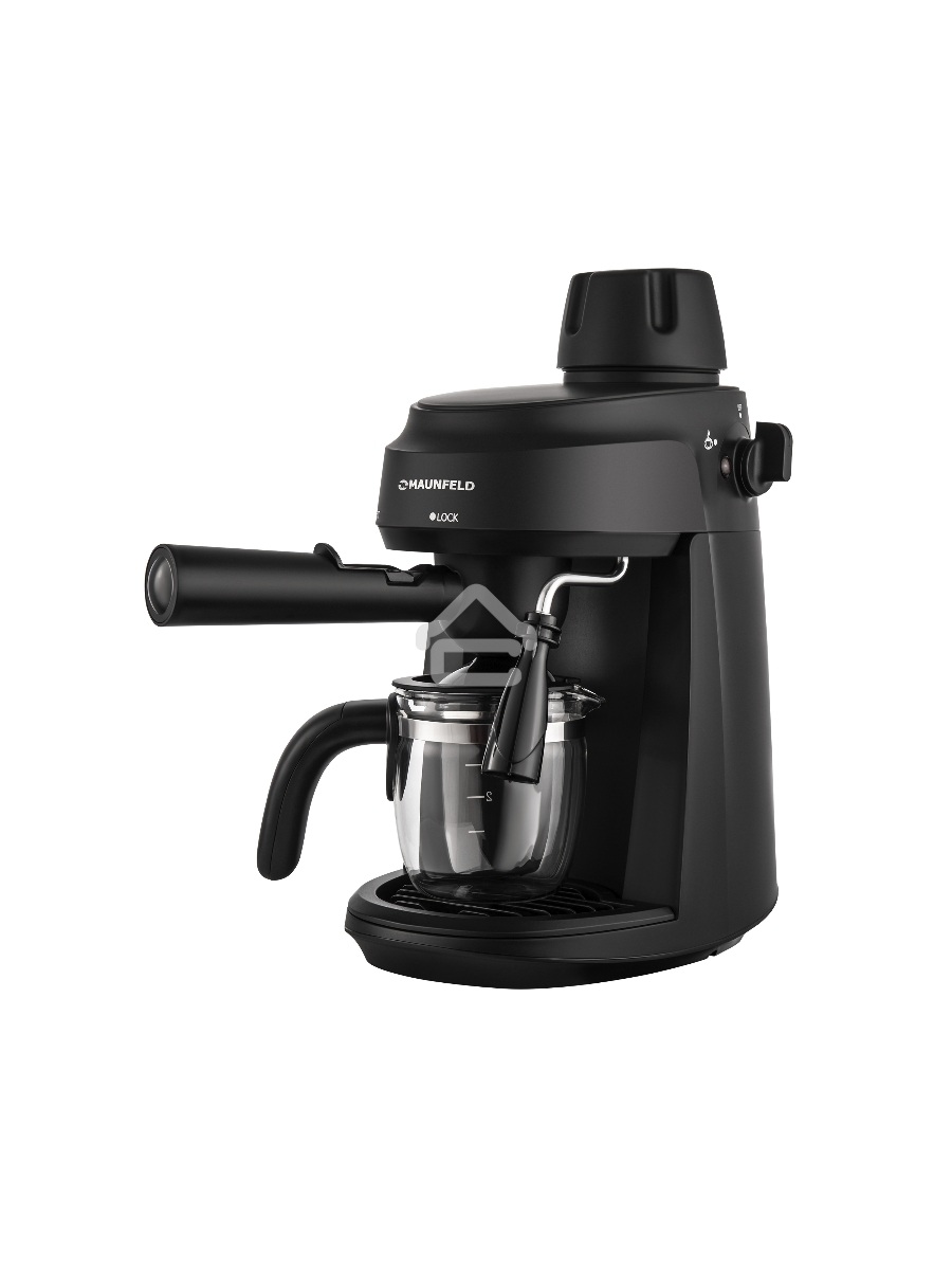 Кофемашина рожковая Maunfeld MF-733BK чёрный, исп. кофе - молотый, 0.24 л, 870 Вт, 4 бар.
