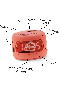 Умная колонка Yandex Станция Лайт 2 Алиса coral 6W 1.0 BT/Wi-Fi 10м