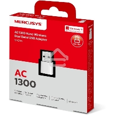 Mercusys MA30N Сверхкомпактный двухдиапазонный USB-адаптер Wi-Fi AC1300