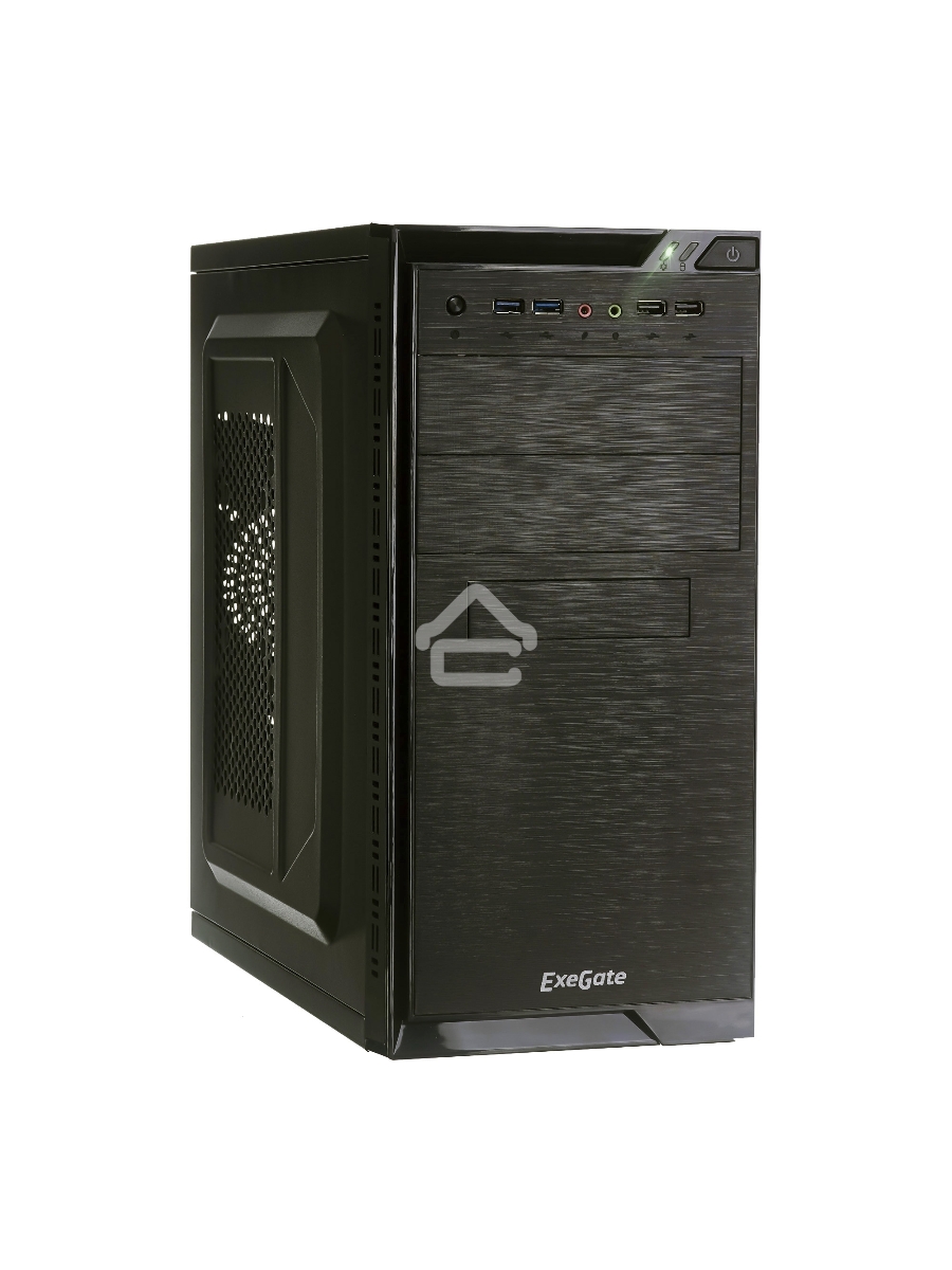Компьютерный корпус Minitower Exegate EX272748RUS QA-412U Black, mATX, <XP600, Black, 120mm>, 2*USB+2*USB3.0, Audio
