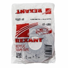 Двухсторонний скотч Rexant, серый, на HBA акриловой основе, 6 мм, ролик 5 м