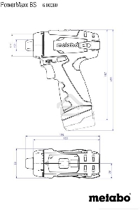 Дрель-шуруповерт Metabo PowerMaxx BS Basic Set 600080880, Аккумуляторный, 12В, 2 АКБ, Кейс