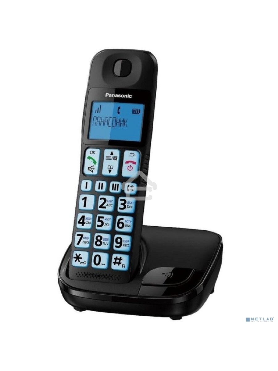 Телефон беспроводной (DECT) Panasonic KX-TGE110RUB черный АОН
