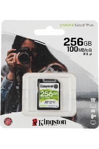 Флеш карта SDXC 256Gb Class10 Kingston <SDS2/256GB>, Canvas Select 100R CL10 UHS-I