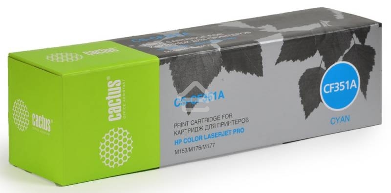 Картридж лазерный Cactus CS-CF351A голубой (1000 стр.) для HP M176/M177