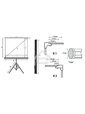 Экран на треноге Lumien 153x203см Master View LMV-100107 4:3 напольный рулонный