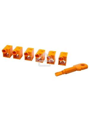 Комплект блокираторов коннектора RJ-45 (6 шт.) + ключ, оранжевый