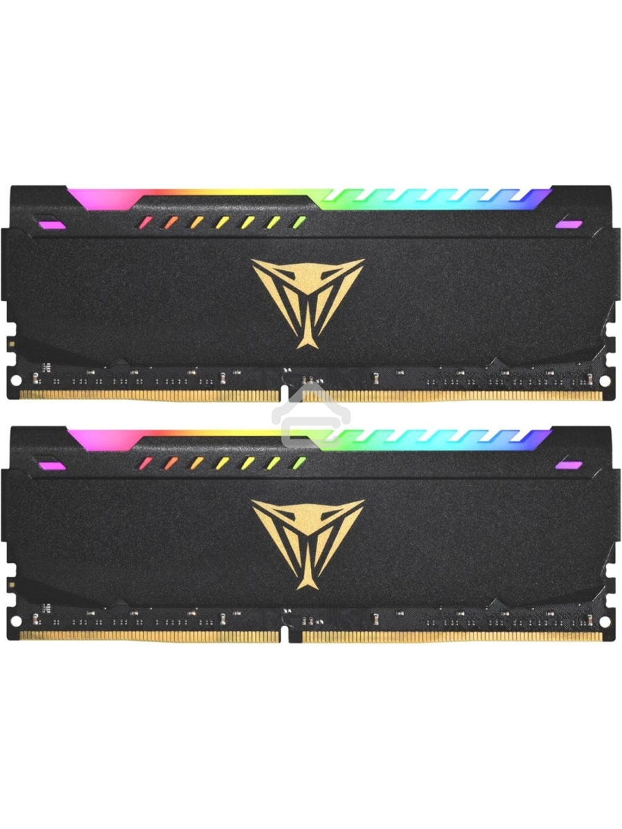Оперативная память Patriot Viper Steel, DDR4, 32GB (2x16GB), 3200MHz, CL18, DIMM, с радиатором, RGB, черный