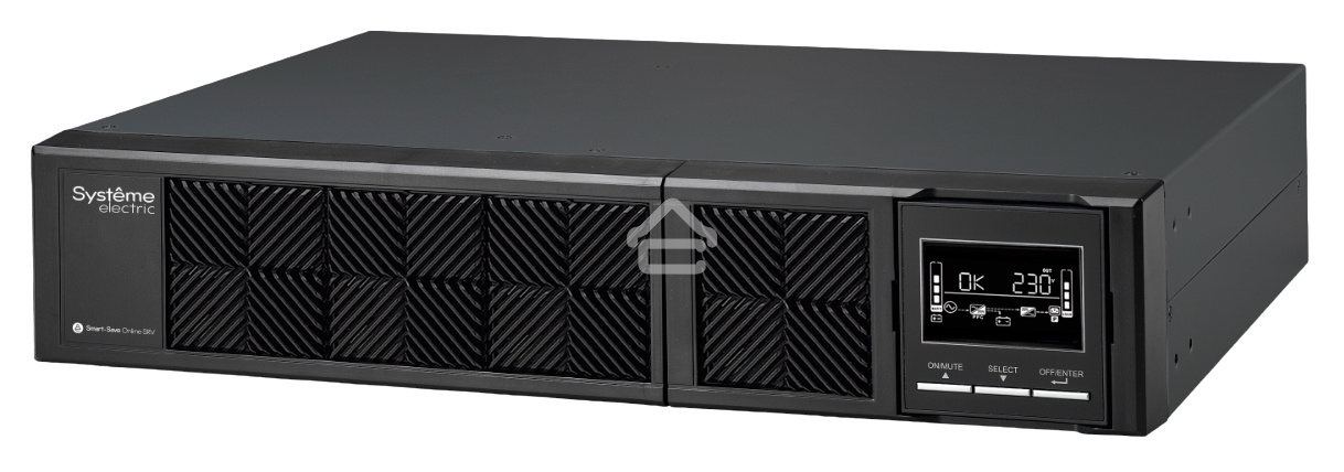 Источник бесперебойного питания Smart-Save Online SRV Systeme Electric 2000 ВА, конвертируемый форм-фактор 2U, 230 В, 6 розеток IEC C13, SmartSlot, LCD, USB HID