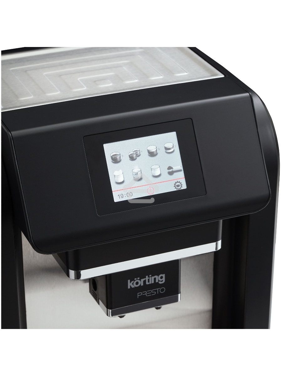 Кофемашина автоматическая Korting KACM 2009 PRESTO чёрный, зерновой/молотый, 2 л, 1400 Вт, 19 бар
