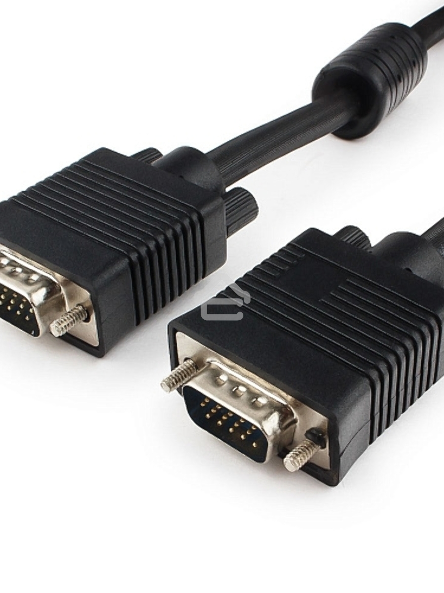 Кабель VGA Premium Cablexpert CC-PPVGA-15M-B, 15M/15M, 15м, черный, тройной экран, феррит.кольца, пакет