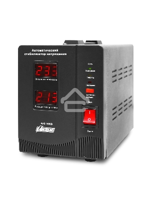 Стабилизатор напряжения Powerman AVS 1500D Black (220В±8% 1500ВА,12А,КПД 98%,циф. индикация вх./вых.)