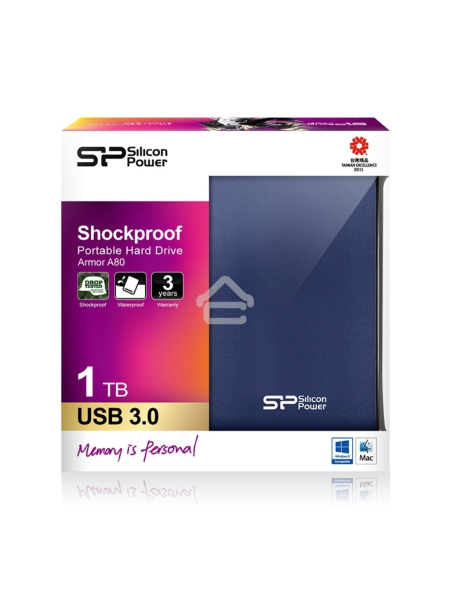 Внешний жесткий диск Silicon Power USB 3.0 1Tb A80 SP010TBPHDA80S3B Armor (5400 об/мин) 2.5