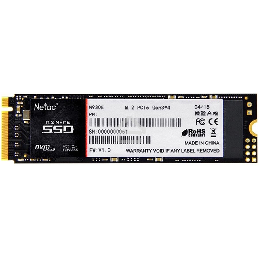 Накопитель SSD Netac N930E Pro, 256Gb, PCIe 3.1 x4, M.2 2280, NVMe, R/W 2040/1270