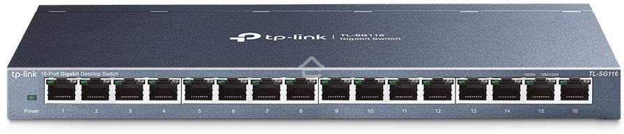 Коммутатор TP-Link TL-SG116 16-портовый гигабитный настольный коммутатор