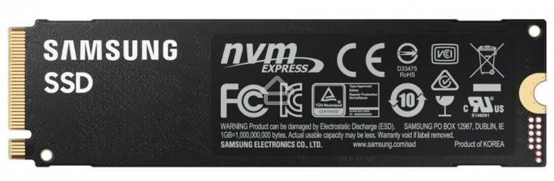 Накопитель SSD Samsung 980 PRO, 1TB, PCIe 4.0 x4, M.2 2280, NVMe, R/W 7000/5000