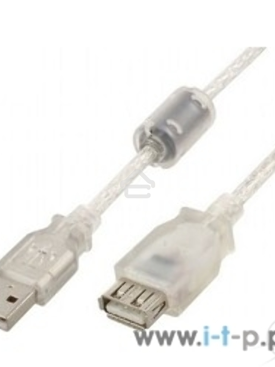 Кабель удлинитель USB2.0 Pro Cablexpert CCF-USB2-AMAF-TR-15, AM/AF, 4,5м, экран, 2феррит.кольца, прозрачный, пакет