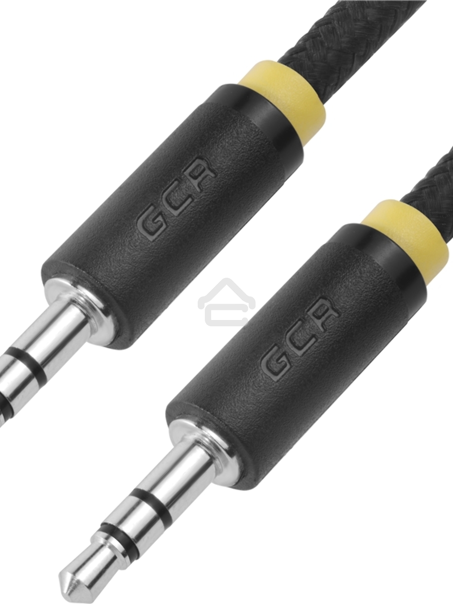 Кабель аудио Greenconnect0.5m jack 3,5mm/jack 3,5mm, нейлон, черный, желтая окантовка, ультрагибкий, 28 AWG, M/M, Premium, экран, стерео(GCR-AVC8114-0.5m)