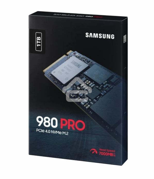 Накопитель SSD Samsung 980 PRO, 1TB, PCIe 4.0 x4, M.2 2280, NVMe, R/W 7000/5000