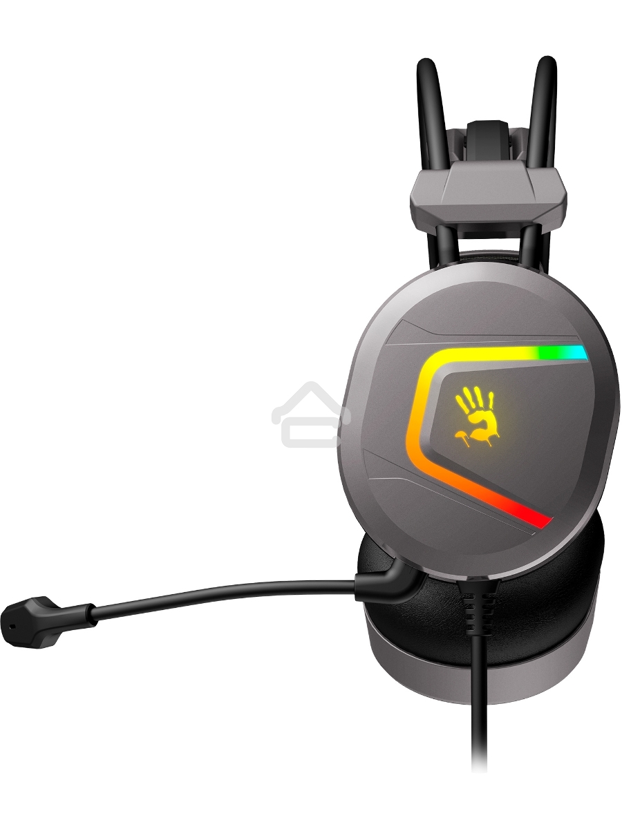Наушники с микрофоном A4Tech Bloody MC750 серый 2.3м мониторные USB оголовье (MC750 GREY)