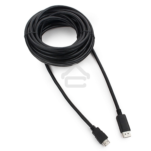 Кабель Cablexpert DisplayPort->HDMI, 10м, 20M/19M, черный, экран, пакет