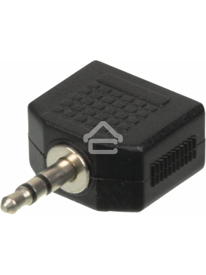 Адаптер аудио Ningbo JAAA095-B 2xJack 3.5 (f)/Jack 3.5 (m) черный      