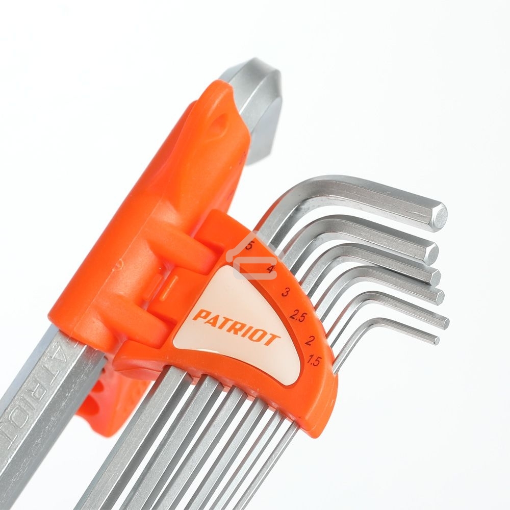 Набор ключей PATRIOT SKH-9L, шестигранные с шаром, длинные, 1,5-10мм, CRV, 9 шт