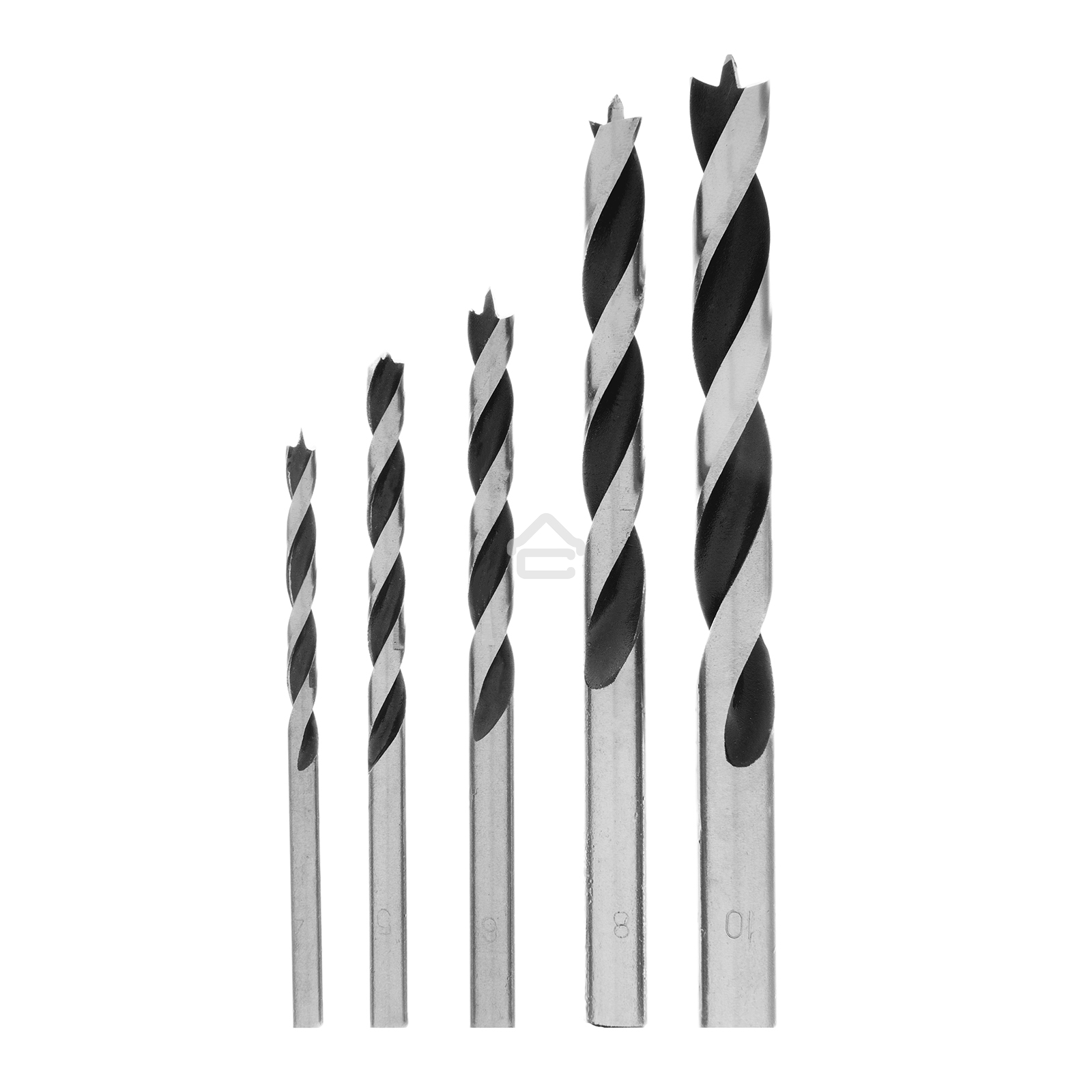 Набор сверл Matrix по дереву, 4-5-6-8-10 мм 5шт цилиндр, хвостовик, пластиковый