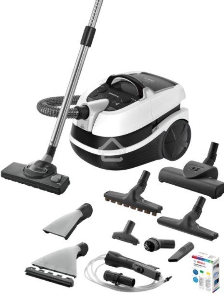 Пылесос Bosch BWD421PRO белый/черный, 230/2100 Вт, уборка влажная/сухая, пылесборник мешок/контейнер 5 л