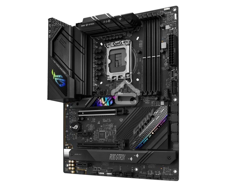 Материнская плата ASUS ROG STRIX B760-F GAMING WIFI, LGA 1700, Intel B760, 4xDDR5, 4xSATA, 3xM.2, 1xPCI-E 5.0 x16, 1xPCI-E 3.0 x4, 1xHDMI, 1xDP, 1x 2.5Gb LAN, 1xUSB-A 3.2 Gen 2, 6xUSB-A 3.2 Gen 1, 1xUSB-C 3.2 Gen 2x2, 5x3.5 мм, 7.1, Standard-ATX