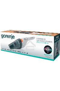 Пылесос ручной Gorenje MVC72FW белый, питание от аккумулятора, 55 Вт, уборка влажная и сухая, пылесборник 0.4 л, работа от АКБ max 14 мин