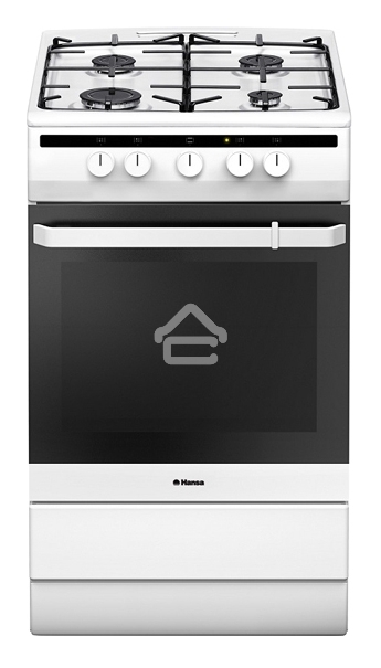 Плита газовая Hansa FCGW51003 белый, конфорок 4 шт, духовка 56 л, 50 см x 85 см x 60 см