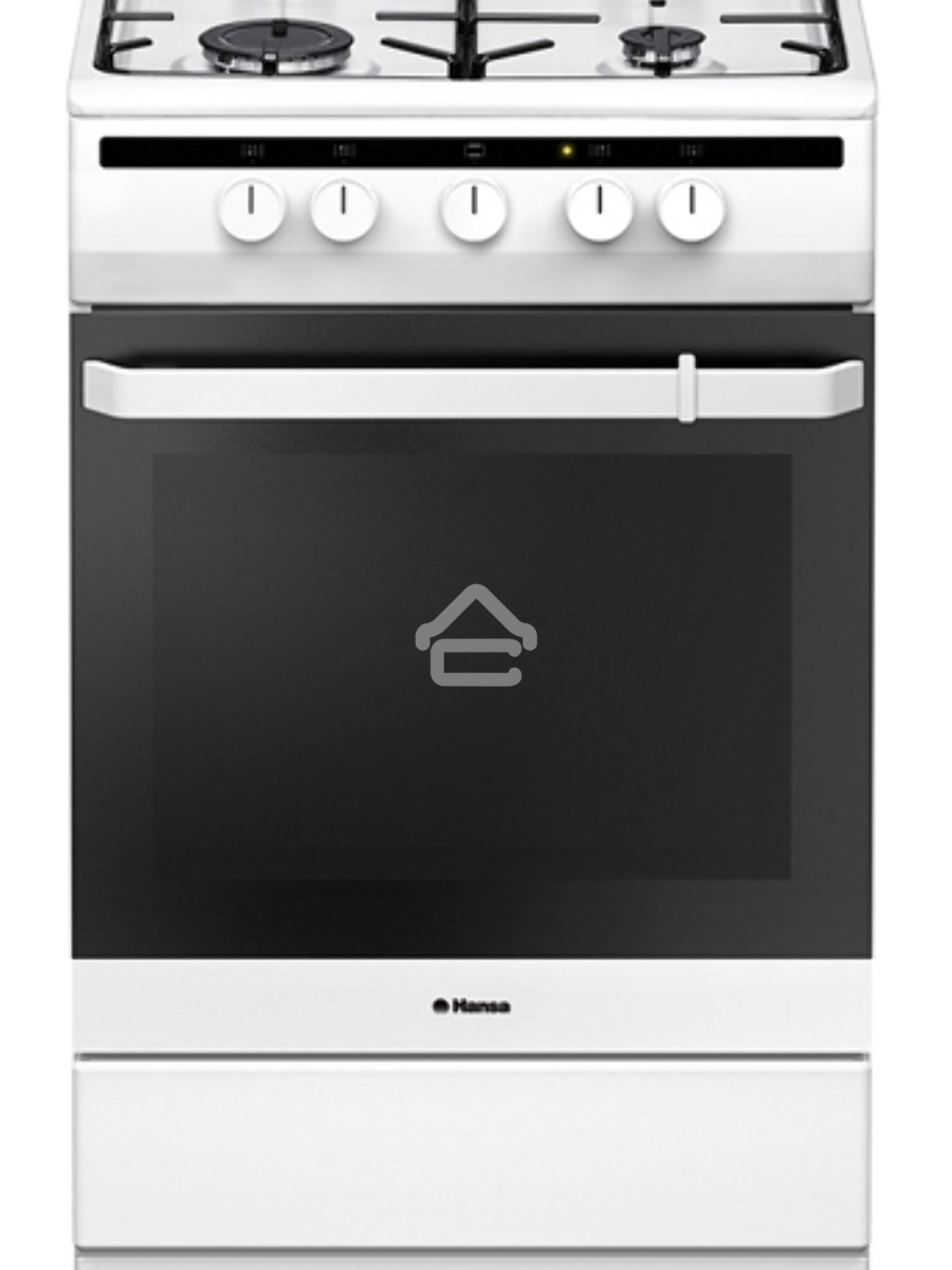 Плита газовая Hansa FCGW51003 белый, конфорок 4 шт, духовка 56 л, 50 см x 85 см x 60 см
