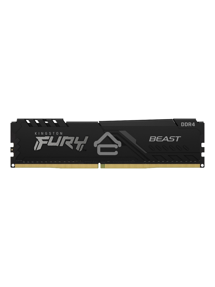 Оперативная память Kingston Fury Beast, DDR4, 32GB (1x32GB), 3600MHz, CL18, DIMM, с радиатором, черный