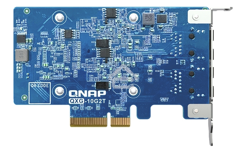 Сетевая карта QNAP QXG-10G2T Dual-port BASET 10GbE network expansion card; low-profile form factor; PCIe Gen3 x4