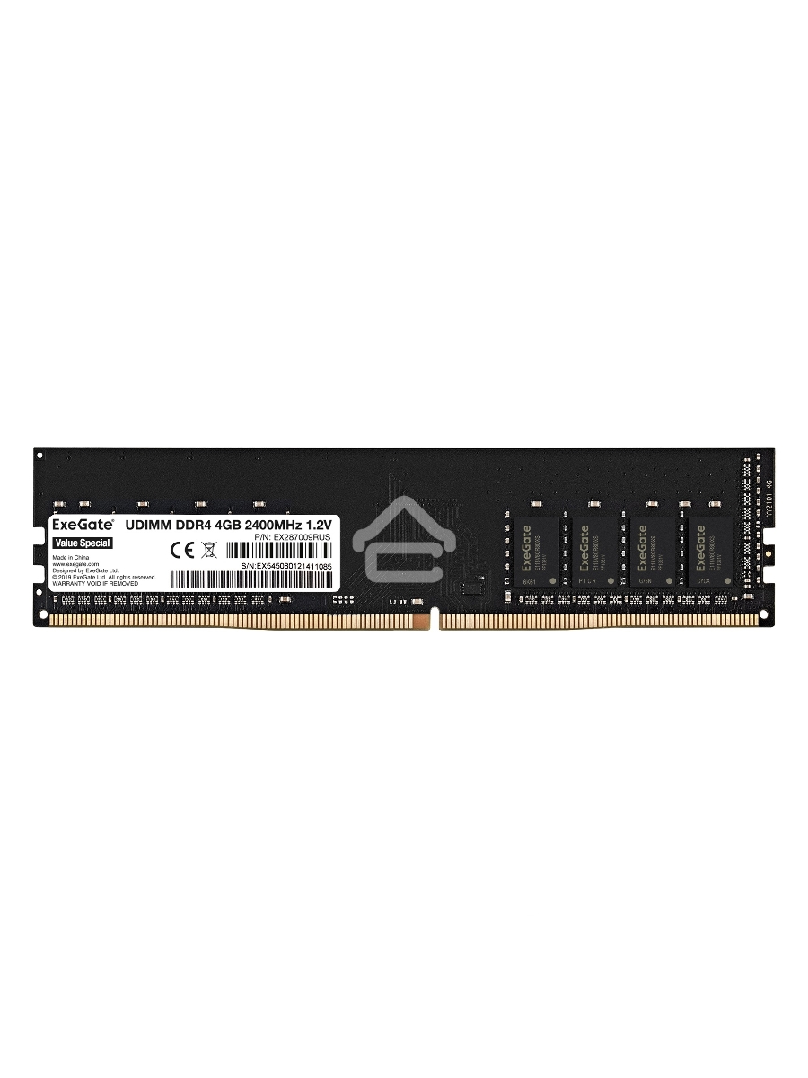 Оперативная память Exegate, DDR4, 4GB (1x4 GB), 2400 MHz, CL17, DIMM, OEM