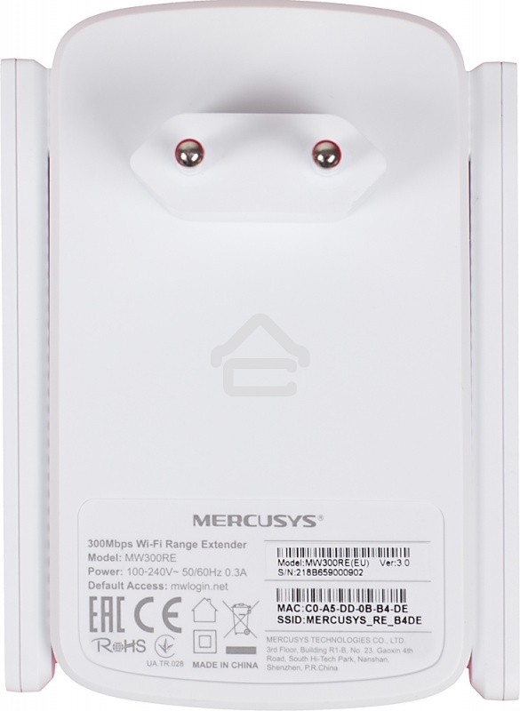 Усилитель Mercusys MW300RE 300Mbps Wi-Fi Range Extender