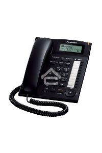 Телефон проводной Panasonic KX-TS2388RUB черный {индикатор вызова,повторный набор последнего номера,4 уровня громкости звонка}
