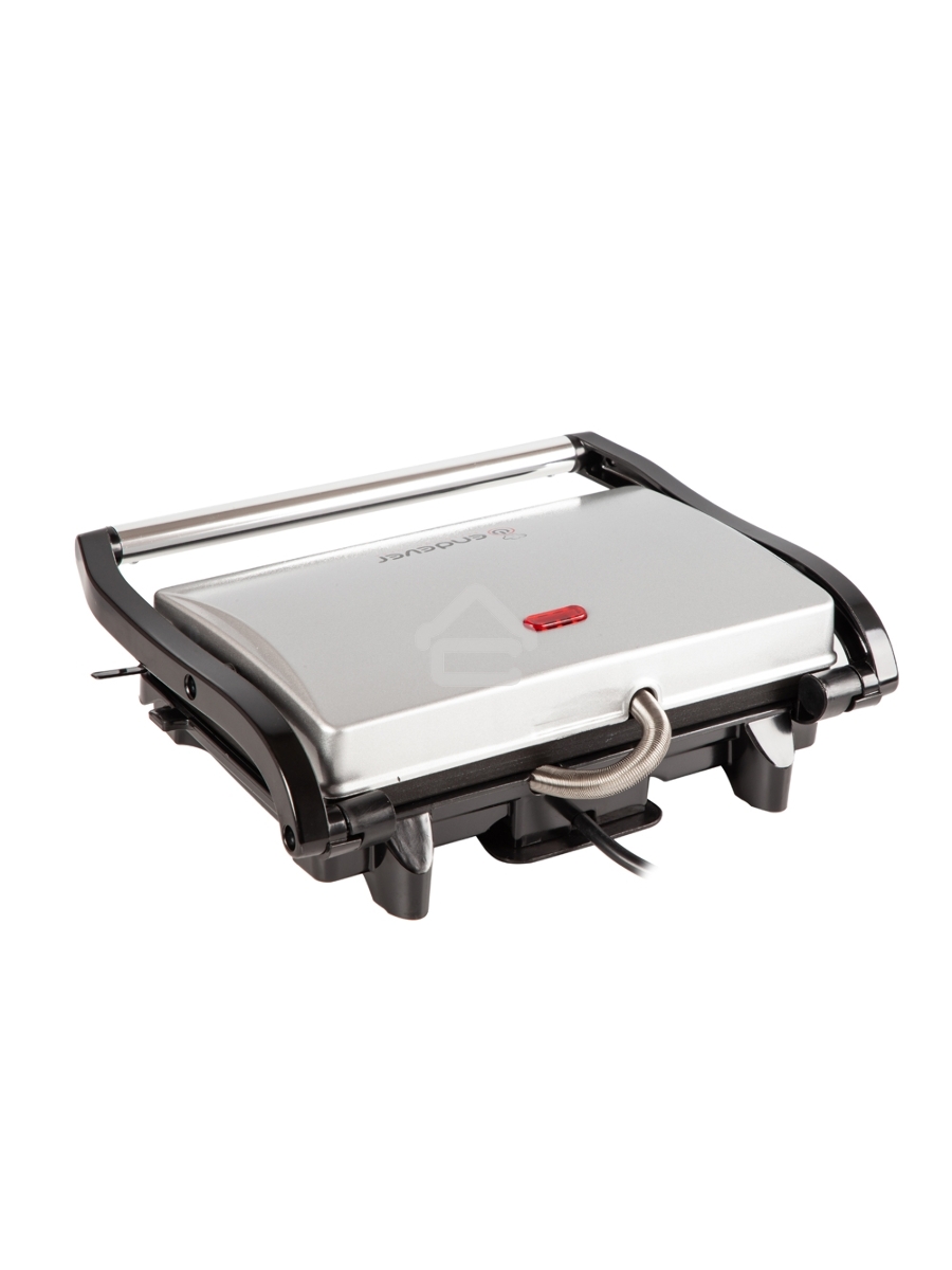 Электрогриль Endever Grillmaster 115, 1500 Вт, авто терморегулятор, антипригарное покрытие, индикатор нагрева, серебристый/черный