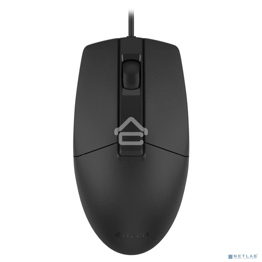Мышь проводная A4Tech OP-330 черный, 1200 dpi, USB, кнопки - 3
