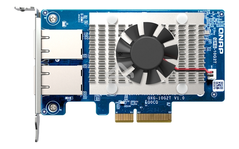 Сетевая карта QNAP QXG-10G2T Dual-port BASET 10GbE network expansion card; low-profile form factor; PCIe Gen3 x4