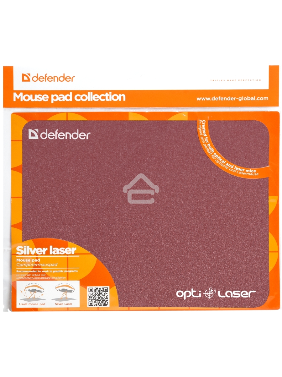 Коврик Defender Silver opti-laser (220х180х0.4) для оптических и лазерных мышей (ассорти)