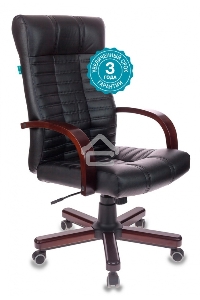 Кресло руководителя Бюрократ KB-10/WALNUT черный, искусственная кожа, крестовина металл