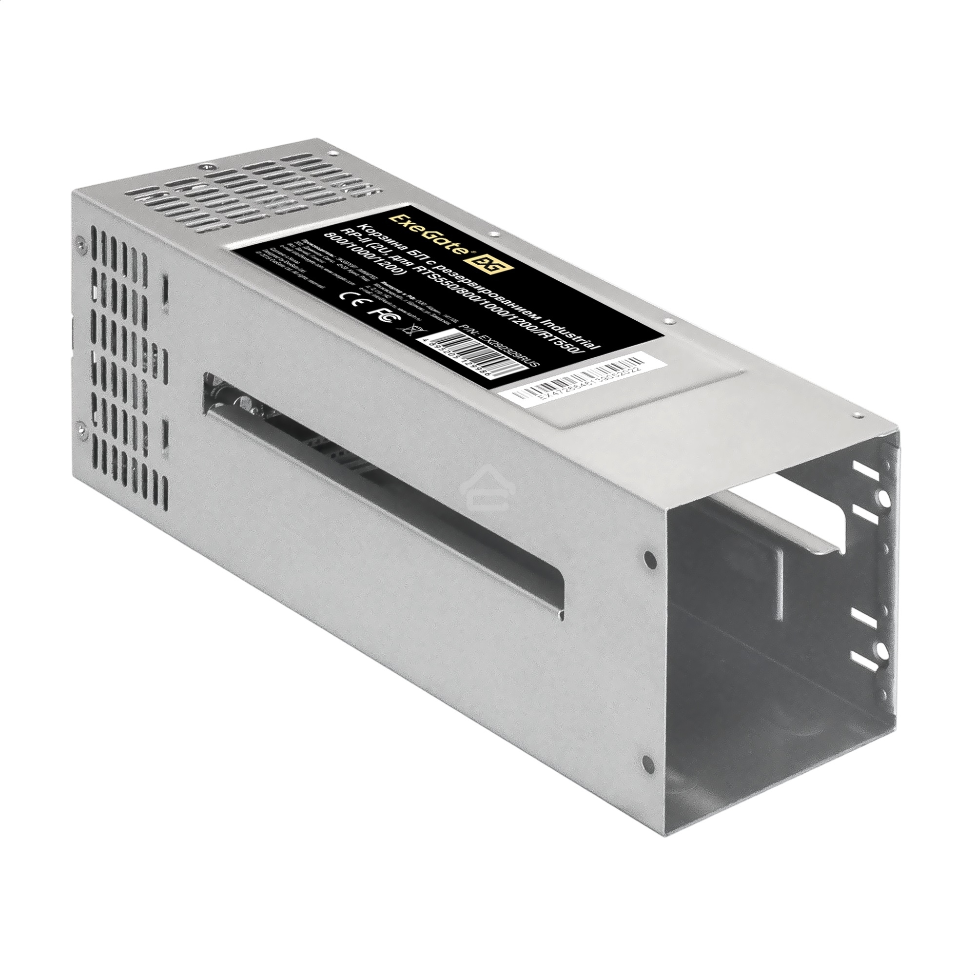 Блок питания серверный 2U Redundant 2x1200W ExeGate EX292324RUS Industrial-RTS1200 (APFC, КПД 94% (80 PLUS Platinum), 4 см fan, 24pin, 2x(4+4)pin, 2PCIe, 2SATA, 6IDE, Cable Management)