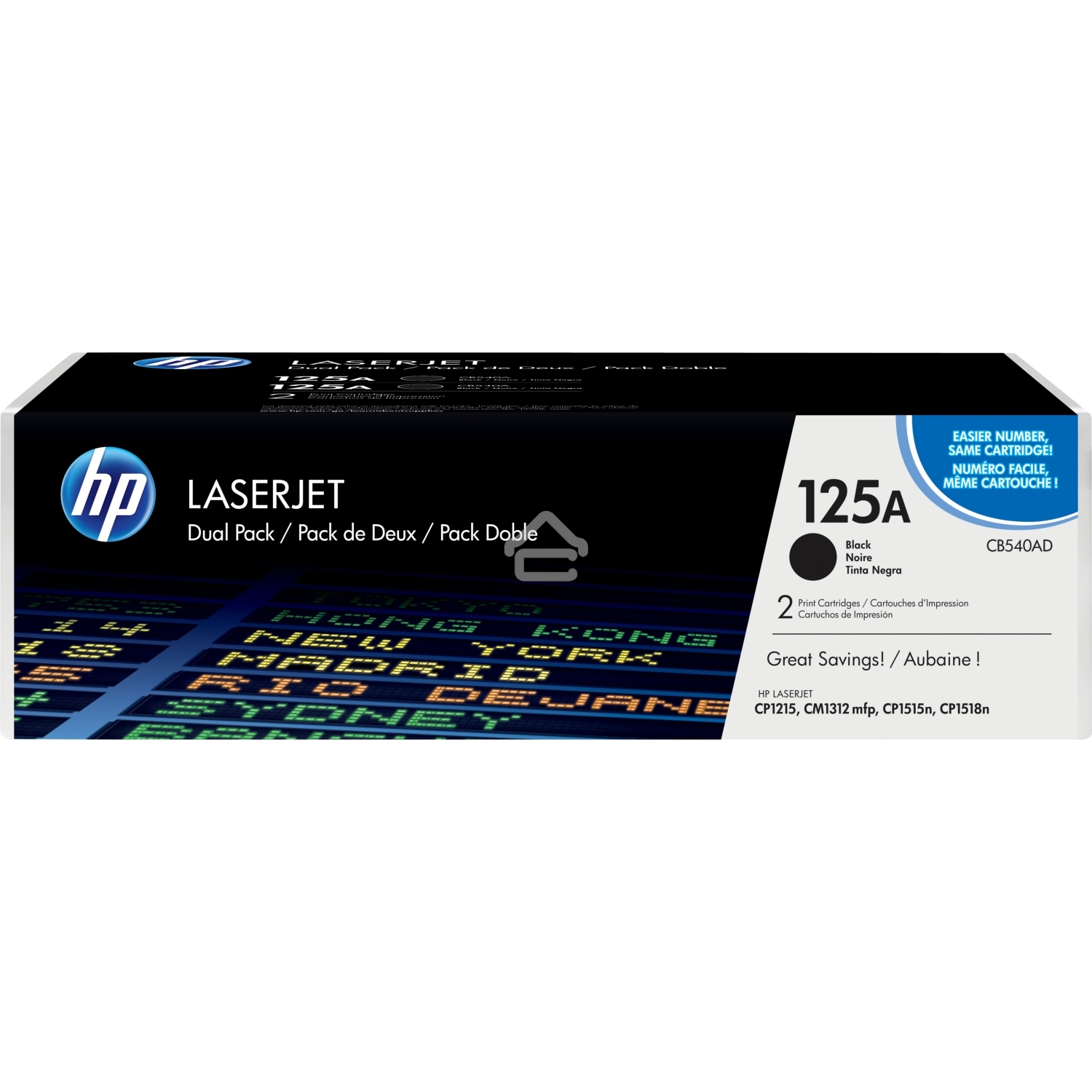 Картридж лазерный HP CB540AD черный двойная упаковка для CLJ CP1215/CP1515/CP1518 2 х 2200стр.