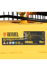 Компрессор воздушный рем. привод BCV2200/100, 2,2 кВт, 100 литров, 370 л/мин Denzel