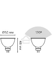 Лампа светодиодная LED 7Вт GU5.3 220В 4100К Elementary MR16 | 13527 | Gauss