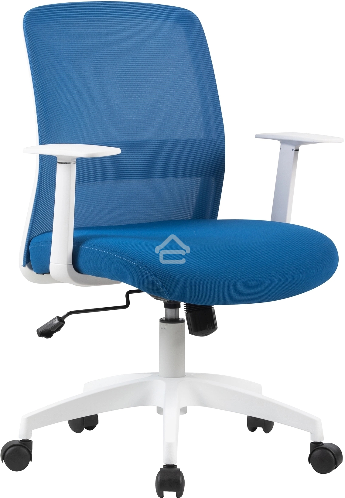 Кресло компьютерное Cactus CS-WMC333-BL темно-синий, сиденье темно-синий, сетка/ткань, низк.спин. крестов. пластик, пластик белый