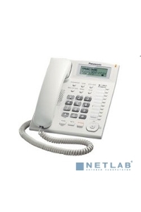 Телефон проводной Panasonic KX-TS2388RUW белый {индикатор вызова,повторный набор последнего номера,4 уровня громкости звонка}